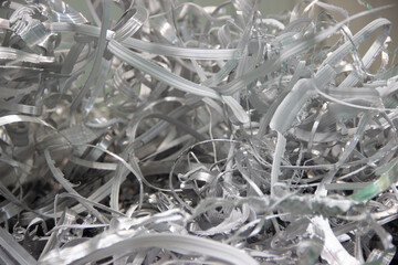 Aluminum waste from a drawing machine