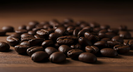 Fototapeta premium Roasted Coffee Beans: Dark Roast Coffee Texture Background