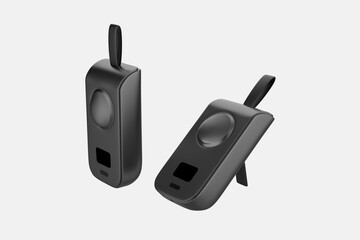 Small Power Bank,Wireless Fast Charging. Powerbank Portable Charger, Power banks for phone. 3d illustration