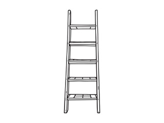 Ladder Shelf Line Style Vector Icons