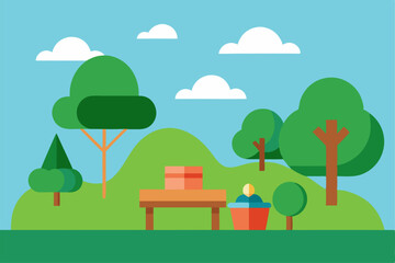 vector illustration of a park