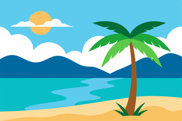Obraz premium palm tree on the beach