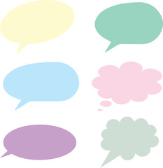 set of colorful speech bubbles