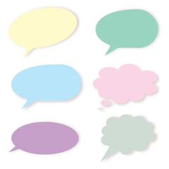 set of colorful speech bubbles
