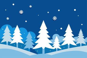 Obraz premium winter landscape with trees and snow