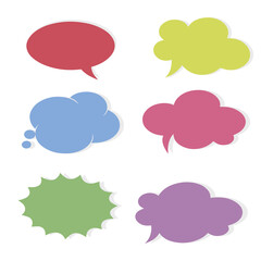 set of colorful speech bubbles