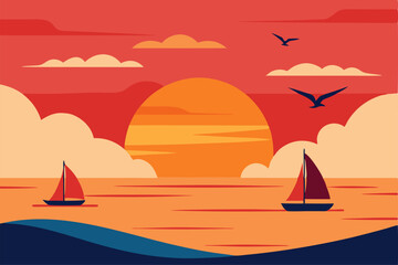 Fototapeta premium boat on the sea