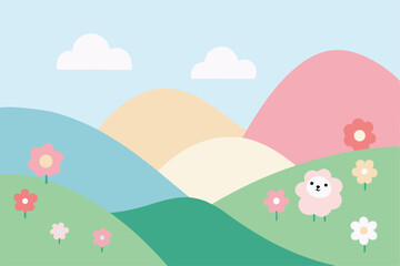 spring landscape with flowers