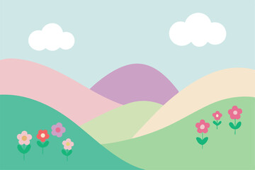 Fototapeta premium spring landscape with flowers