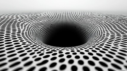 Deep void with abstract circular lattice in perspective