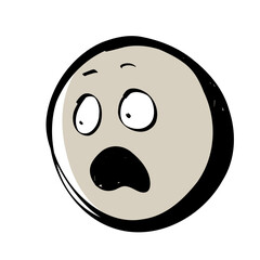 Shocked Emotion Doodle Sketch Emoji Illustration for Journal and Digital Sticker Use