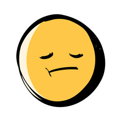 Fototapeta premium Stubborn Emotion Doodle Sketch Emoji Illustration for Journal and Digital Sticker Use