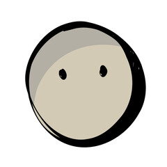 Fototapeta premium Emotionless Emotion Doodle Sketch Emoji Illustration for Journal and Digital Sticker Use