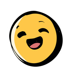 Laugh Emotion Doodle Sketch Emoji Illustration for Journal and Digital Sticker Use