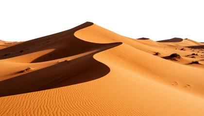 Desert dunes on transparent PNG background. AI generated.