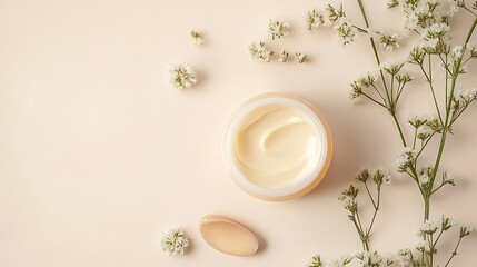 Soft cream color background with calm natural feel