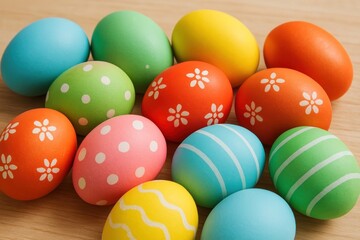 Colorful decorative Easter eggs