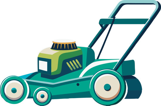 teal lawn mower clip art preview