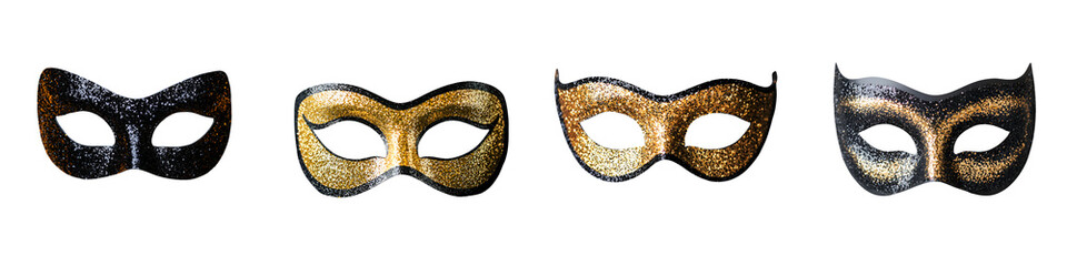 Assortment of glamorous carnival masks