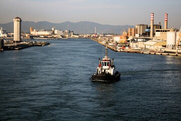 2023.08.23 Livorno, Italy, commercial port,
evocative image of the port structures