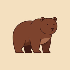 Vector illustration of a brown bear