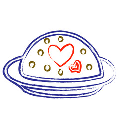 rice on the bowl , isolate on white background