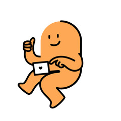 Working Abstract Blob Emoji Character – Minimalist Daily Activity Illustration for UI/UX, Sticker, and Comic Projects