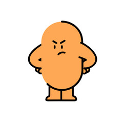Angry Abstract Blob Emoji Character – Minimalist Daily Activity Illustration for UI/UX, Sticker, and Comic Projects