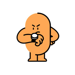 Angry Abstract Blob Emoji Character – Minimalist Daily Activity Illustration for UI/UX, Sticker, and Comic Projects