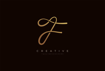 Letter F calligraphy Logo, Luxury letter F with infinity icon combination, vector illustration