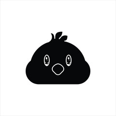 Chick Head Animal Silhouette Icon