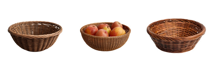 Fototapeta premium Wicker baskets filled with fresh apples
