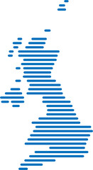 horizontal line drawing of united kingdom map.