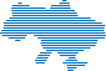 horizontal line drawing of ukraine map.