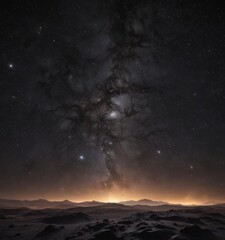 Fototapeta premium Inky black canvas, countless stars ablaze, cosmic grandeur , night photography, astro-photography, interstellar
