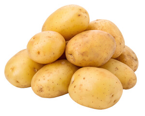 Pile of Fresh Potatoes  Isolated on White background, clipping path