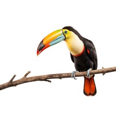Naklejka premium Premium High-Resolution PNG of a Toco Toucan – Colorful, Large-Beaked Bird Isolated on a White Background – Perfect for Nature Illustrations, Wildlife Art, and Tropical-Themed Designs or Projects.