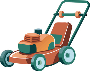 A vibrant mower vector art illustration featuring a detailed lawnmower design, perfect for landscaping, gardening, and outdoor maintenance-themed creative projects.