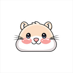 Adorable Colored Hamster Head Icon