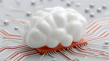 Editorial style illustration of a machine learning process featuring artificial intelligence, deep data mining, and machine learning as components of modern computer technology concepts, portrayed in