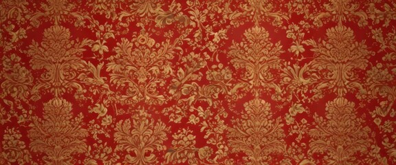 Rich red and gold damask, luxurious seamless pattern  Intricate details , background, intricate