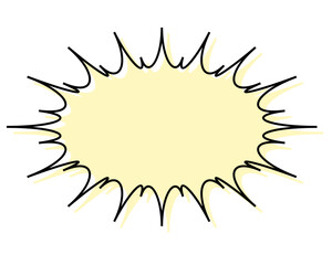 シンプルな線がずれた吹き出し　細長いギザギザした形