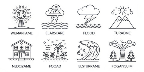 Obraz premium Vector icons set of a church with people illustration