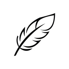Fototapeta premium Minimalist Feather Logo Design Simple Black and White Feather Icon