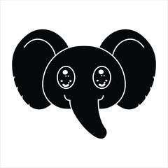 Elephant Head - Silhouette Icon