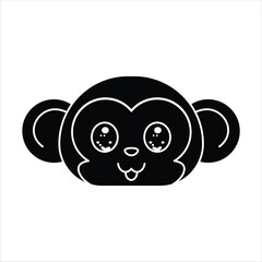 Monkey Head - Silhouette Icon