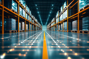 Internet of things and smart facility management concept, using internet and cloud technology for warehouse and infrastructure, digital data connecting