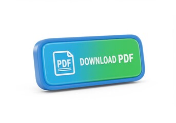 A blue and green download pdf button on a white background view