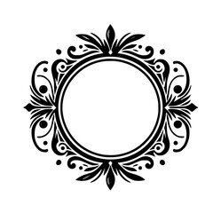 Elegant Circular Ornament in Black & White, Classic Design