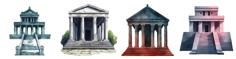 Naklejka premium Classical architectural landmarks with columned facades